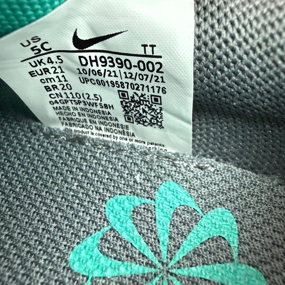 Nike Air Max‎ NWOT Motif Toddler Shoes Anthracite Grey Teal DH9390-002 Size 5C